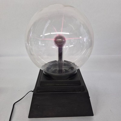 Plasma Ball Lamp Lightning Globe Black Base Audio Sensitive Science Decor Works