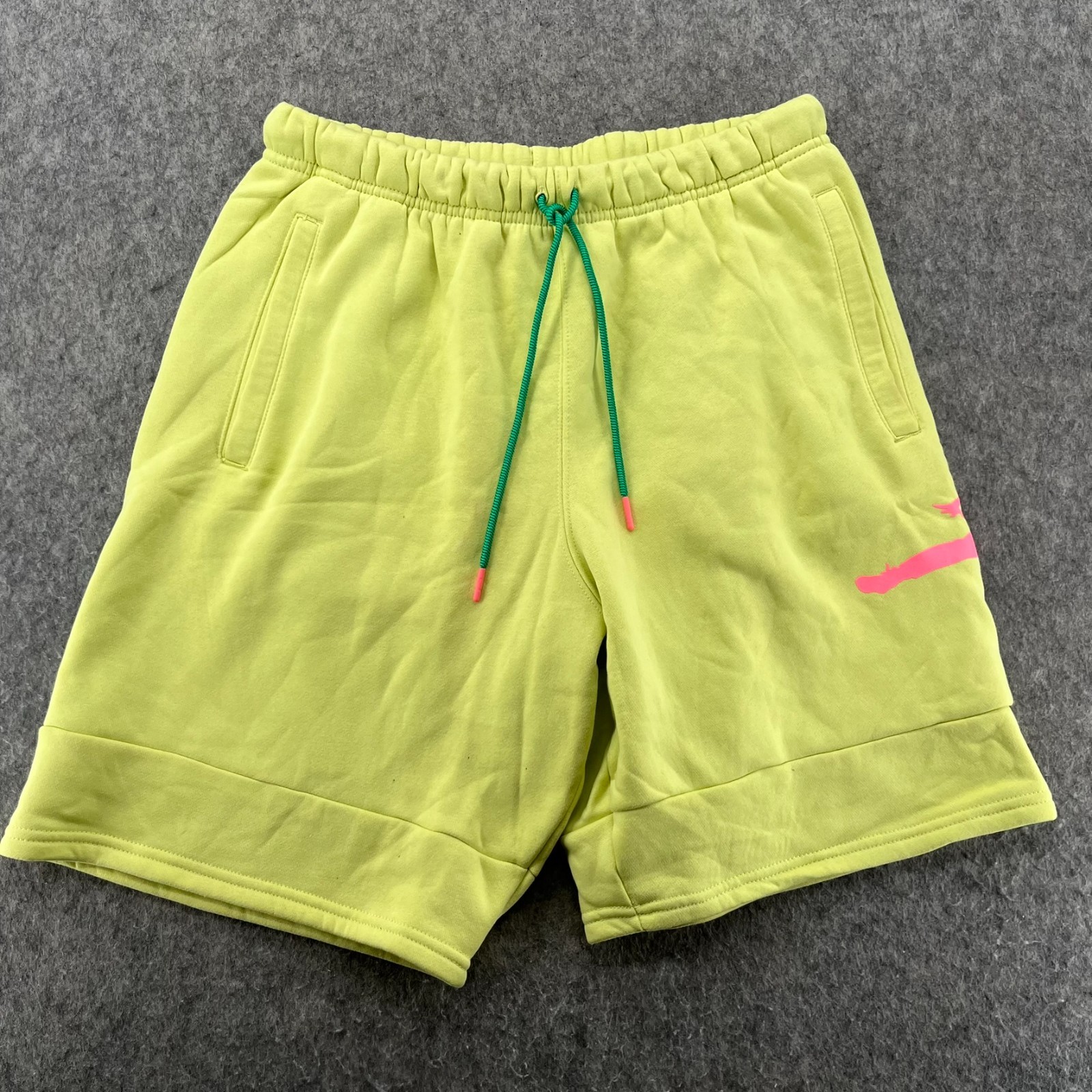 Nike Air Jordan Mens Jumpman Fleece Shorts Yellow Standard Fit Size M