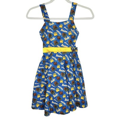 Vintage UCLA Bruins Bears Logo Girls Sun Dress Small Sz 6 Bow Tue AOP USA