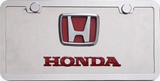 Honda 3d Red Logo Script License Plate Free Key Chain