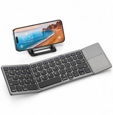 Foldable Bluetooth Keyboard with Touchpad Portable, Rechargeable Multi-Devic