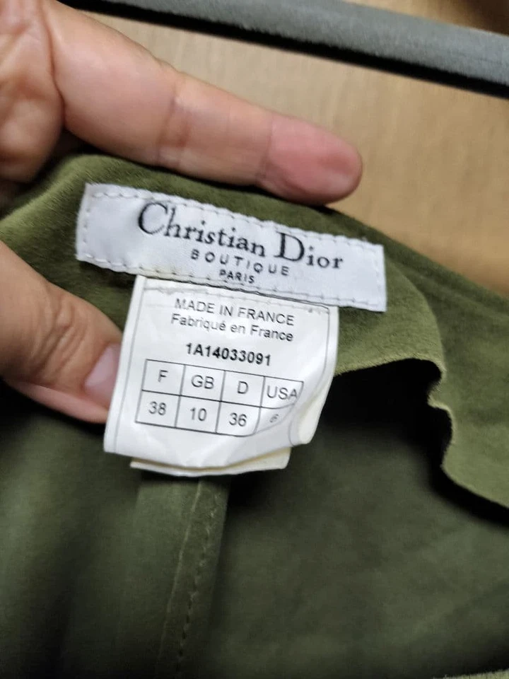 Falda acampanada vintage Christian Dior talla 38 gamuza verde musgo elegante Foto 2 de 4