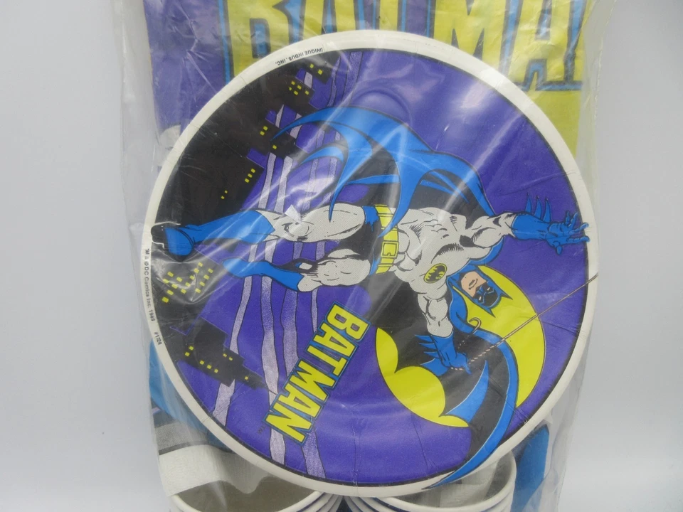 Vintage Batman Party Pak para 8 DC Comics [Exclusivo, 1982] Copos Pratos Guardanapos Mais - Imagem 3 de 4