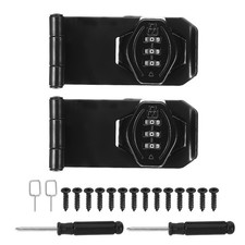 Password Rotary Hasp Locks Right Angle 90 Degree Cabinet Locks 3" Black 2Set