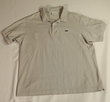 Lacoste Polo Shirt Mens 8 3XL Grey Regular Fit Short Sleeve Cotton Preppy