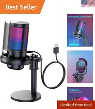 Professional USB Microphone: Gradient RGB Lighting  Cardioid Sound Capture