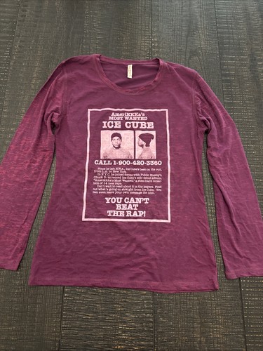 Neu 🧊Ice Cube "Amerikkka's Most Wanted" Langarm lila T-Shirt Damen LRG - Bild 1 von 5