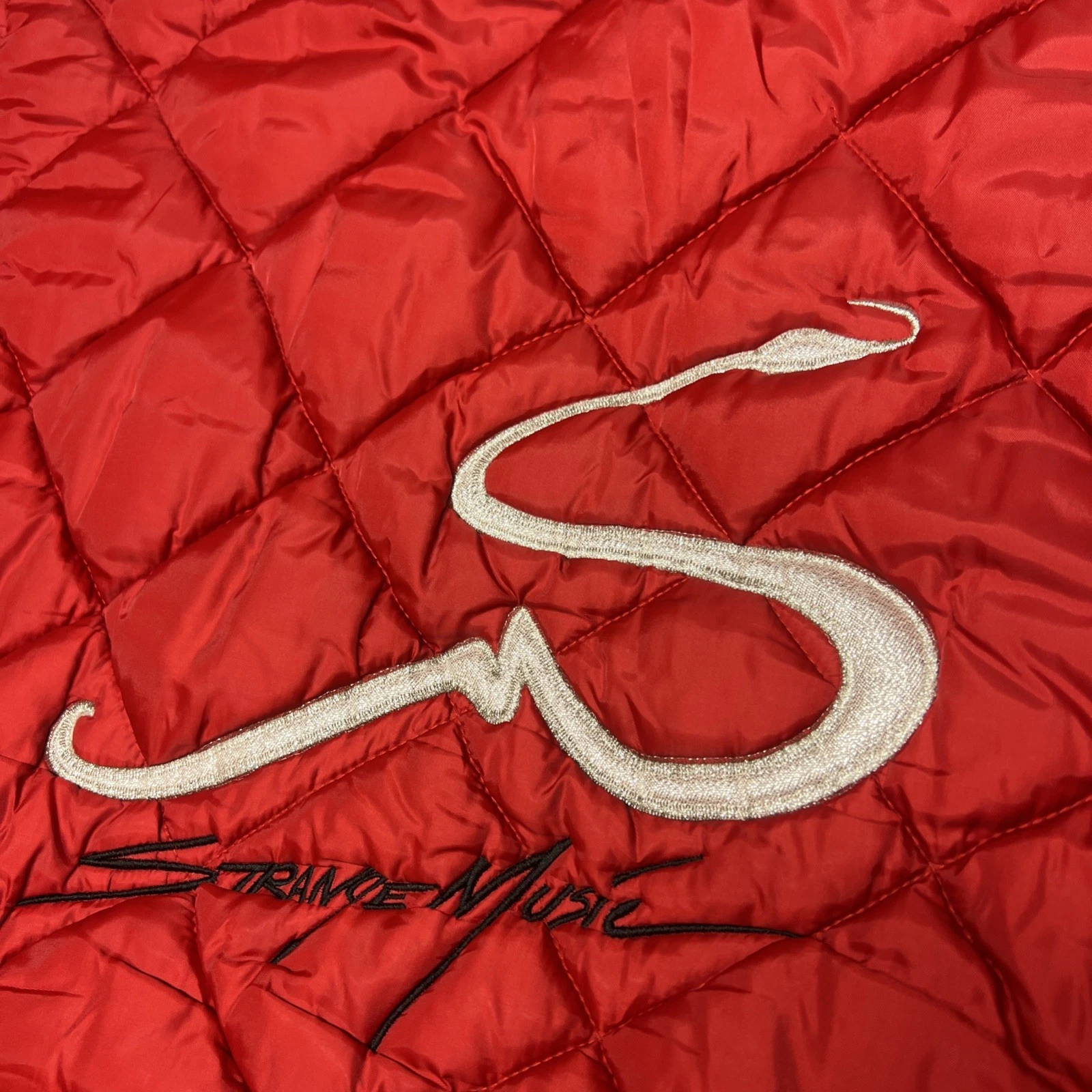 Rare Vintage Tech Nine Jacket Mens XL Quilted N9NE Strange Music Hiphop Red image 15