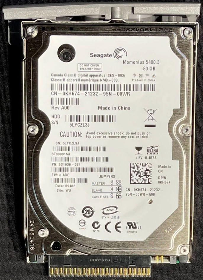 Seagate 2.5 in Form Factor 80 GB Storage Capacity Internal 5400