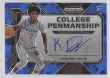 2023 Prizm Draft Picks College Penmanship Blue Ice 40/75 Kendric Davis Auto 6u3