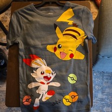 Pok mon Pikachu  Scorbunny Sleepwear Set Kids Size 10 Cartoon 2 Piece
