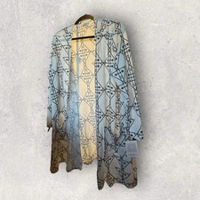 Lularoe Caroline Cardigan Sweater XL Black And White Geometric Pattern NWT