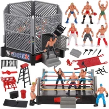 Liberty Imports Ultimate 32-Piece Wrestling Miniature Toys For Kids Pr