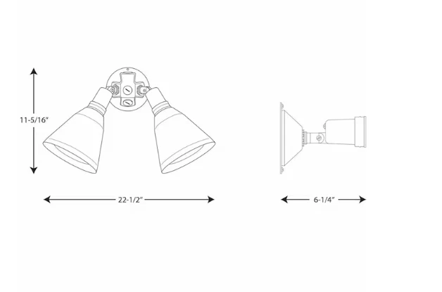 ​Progress Lighting P5203-31 2-Light Swivel Black Flood Light Outdoor Wall Light - Image 2 of 2