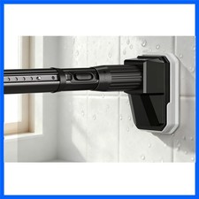 Heavy-Duty Black Tension Shower Rod   Adjustable 41-88 Inches, Easy Installation