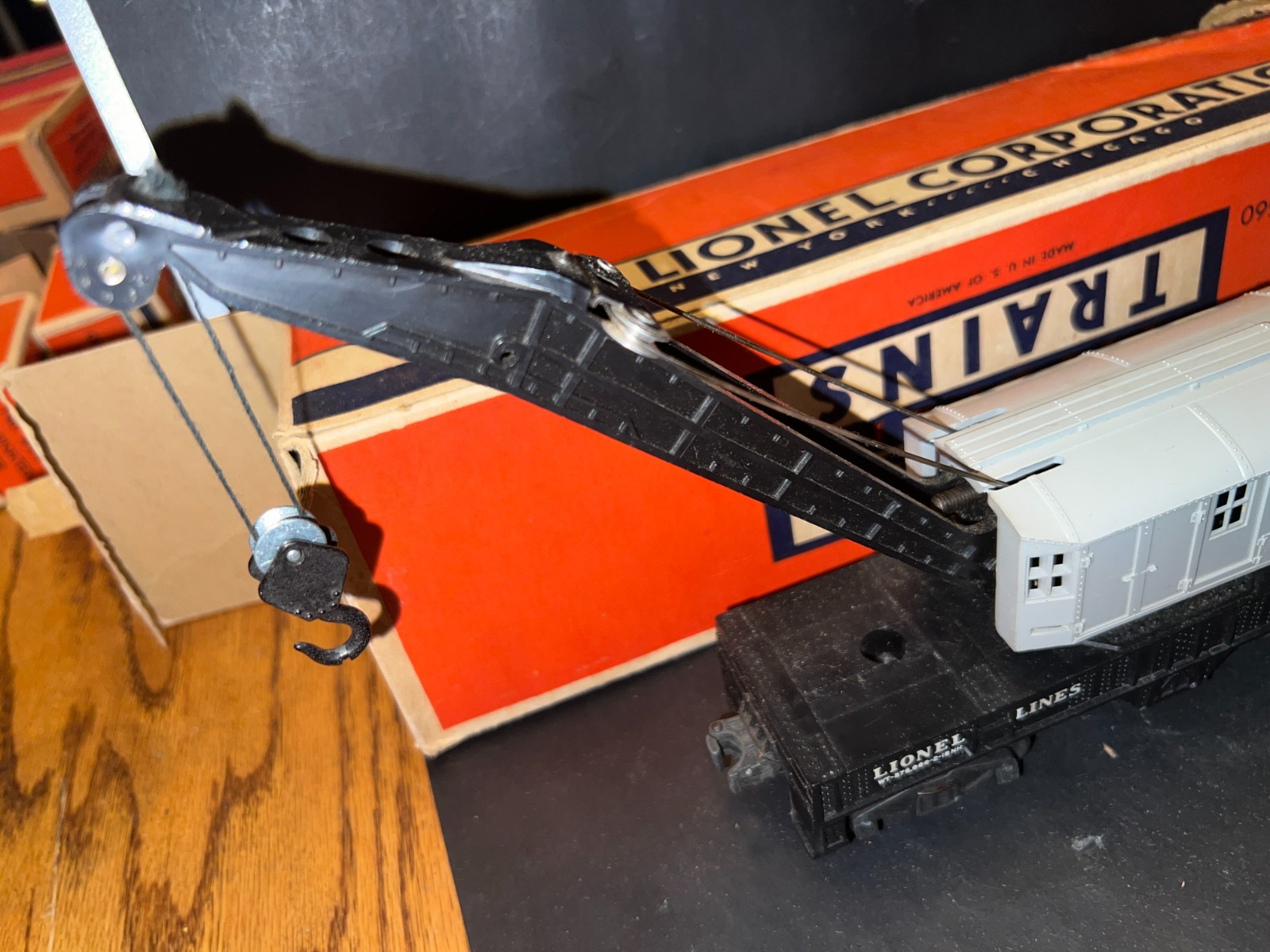 Vintage LIONEL O Gauge #6560 Gray Bucyrus Erie Crane Car