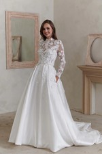 Madi Lane Wedding Dres Collin &Jacket Size 14 Ivory NEW!