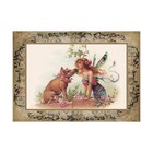 Victorian Christmas Fairy With A Pig Cotton Fabric Quilt Block Sewing Applique — photo 1