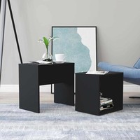 Couchtisch-Set Schwarz 48X30X45 Cm Holzwerkstoff