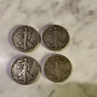 Liberty Walking Half Dollar 50C Lot of 4 Circulated Silver Business Uncertified