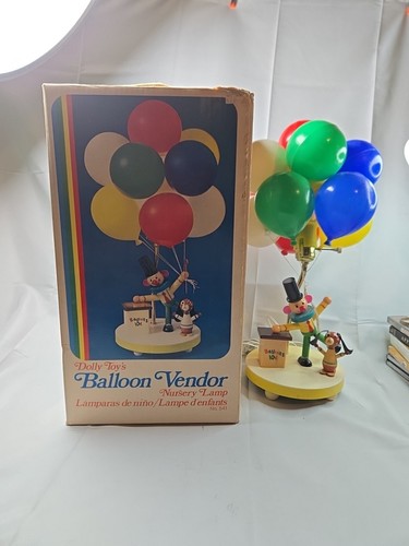 70's Dolly Toy Clown Balloon Vendor Nursery Lamp with Nightlight W/ BOX (TESTED) - Picture 1 of 13