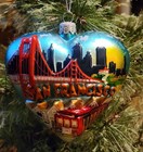 Kurt Adler San Francisco Glass Heart Cityscape Ornament