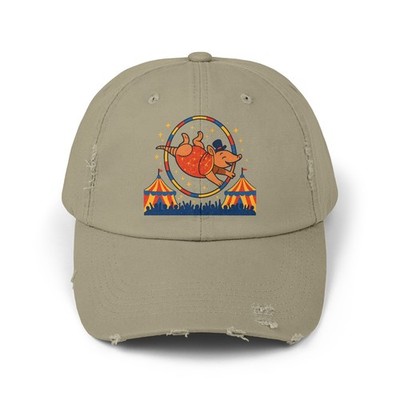 Unisex Distressed Hat Circus Acrobat Armadillo Dazzling Performer