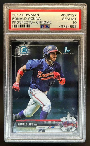 2017 Bowman Ronald Acuna Chrome Prospects #BCP127 Braves PSA 10