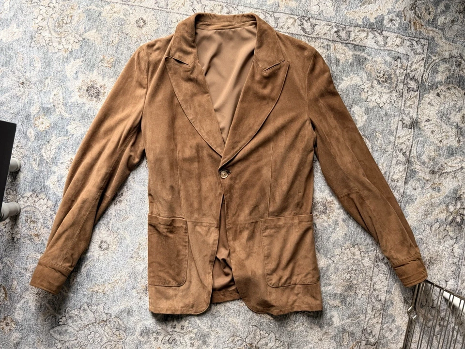 Jaqueta de Camurça Estilo "Tom Ford" Blazer Masculina COLEÇÃO FRANZESE Tamanho 46 Nova Sem etiquetas - Imagem 3 de 4