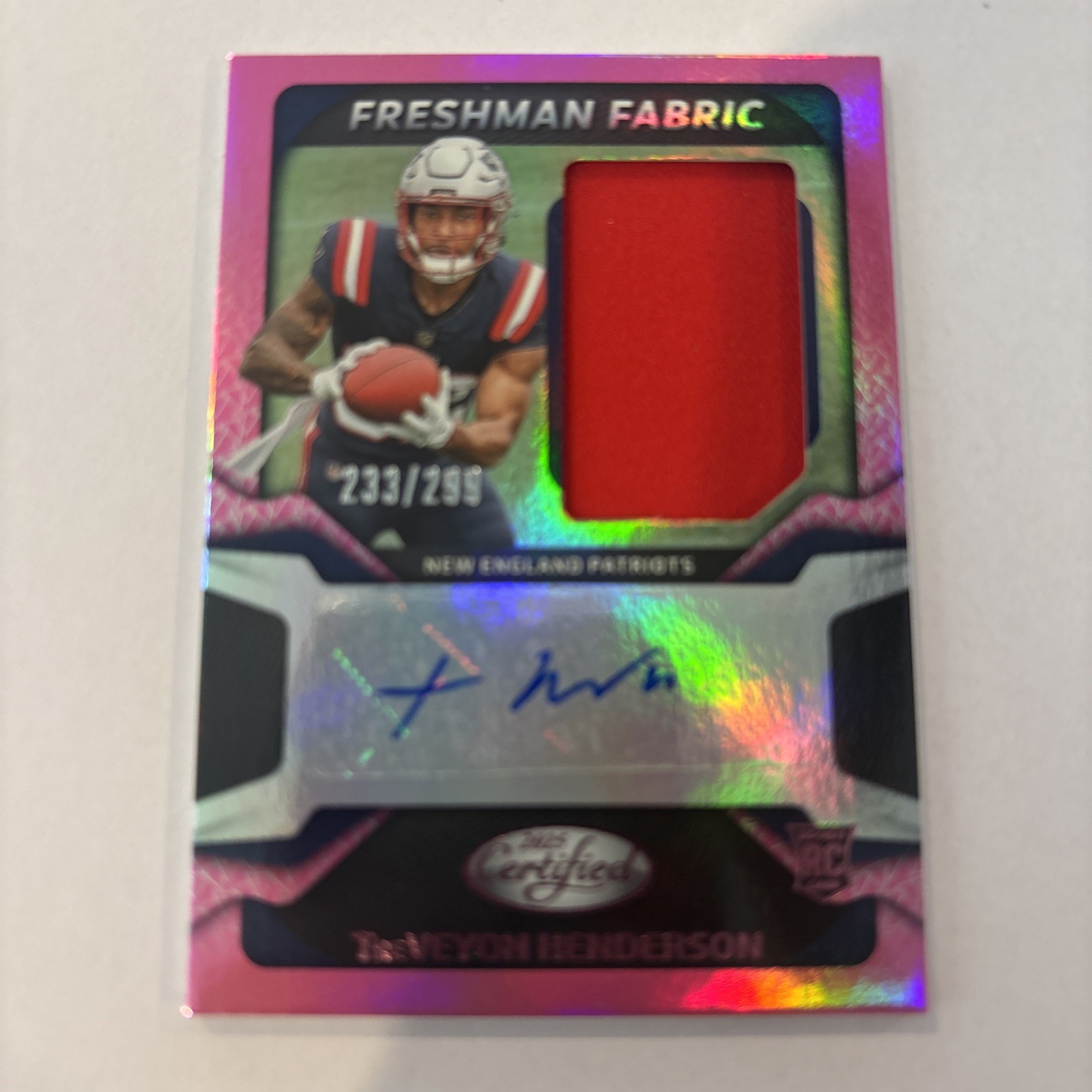 2025 Certified - Freshman Fabric Signatures TreVeyon Henderson#FBC-THN Pink /299