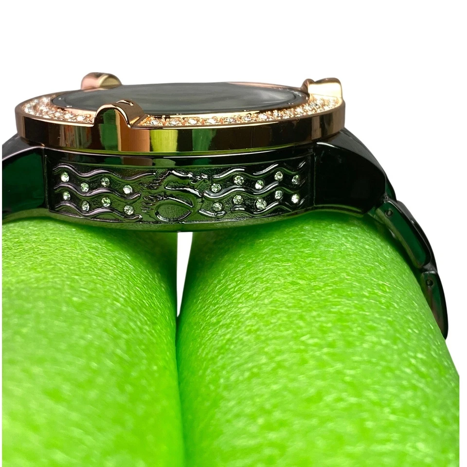 Techno King Watch Mens Iced Hip Hop Crystals Stainless Steel Water Resistant - Image 2 of 4