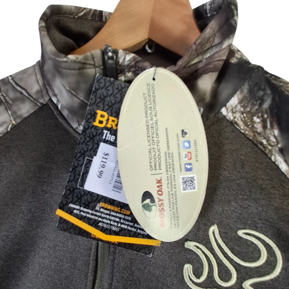 Browning Women's Bellum Mossy Oak 1/4 Zip Jacket M Athletic Scent Control NWT - Image 4 of 4