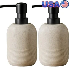 2pcs Resin Soap Dispenser W/ Spare Pump Thick Liquid Suitable Bathroom New