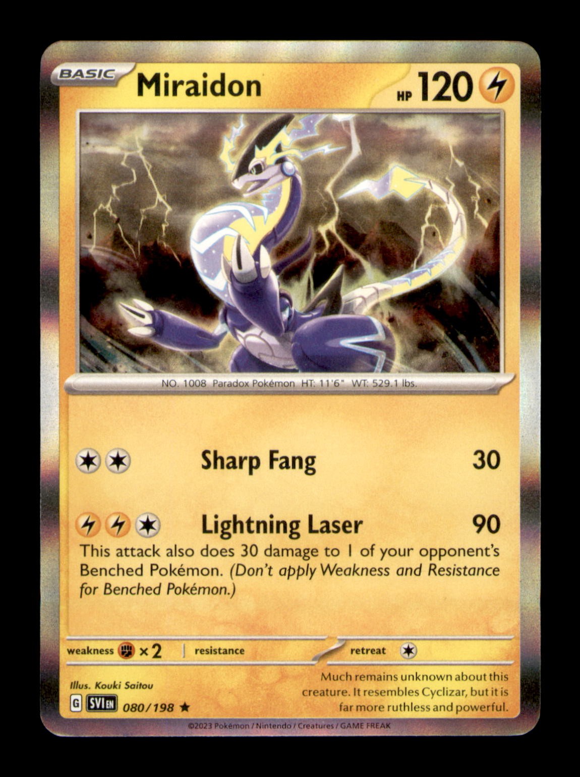 Miraidon 080/198 SV01: Scarlet & Violet Base Set Holo NM Pokemon TCG