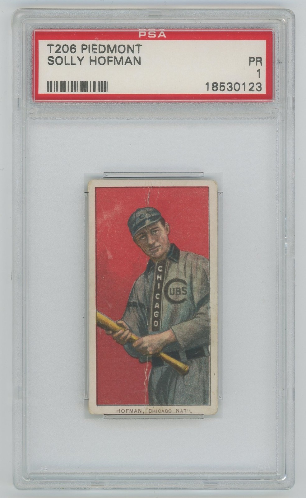 1909-11 American Tobacco Company T206 Piedmont Solly Hofman PSA 1