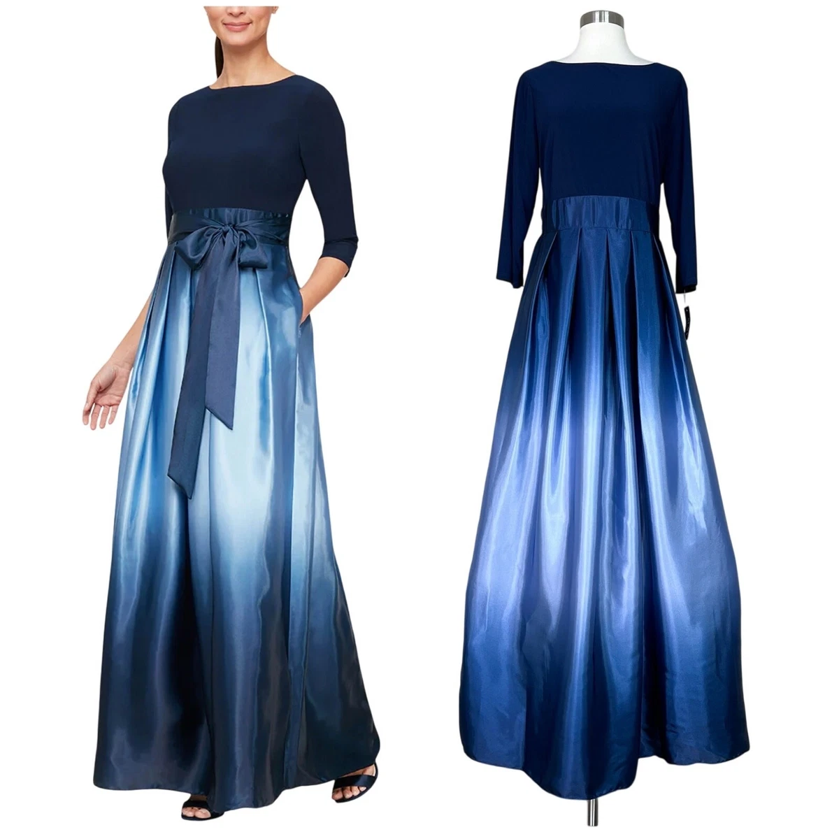 formal dresses 3 letter word Long Black Formal Dress with Three-Quarter Sleeves Black / 6 main image 0