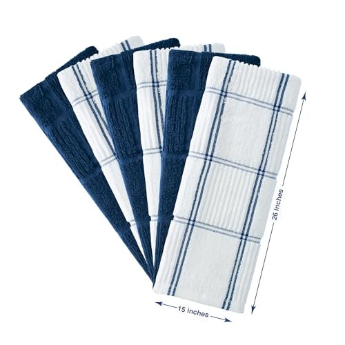 Kitchen Towels, 15 x 26 Inches, Pack of 6, 400 GSM, 100% Ring Spun Cotton, - Picture 4 of 8