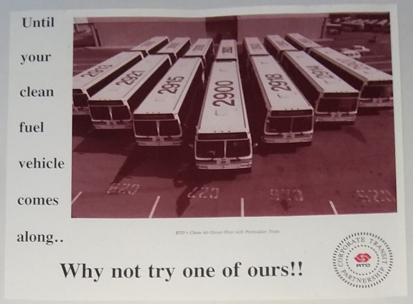 Southern California Rapid Transit District vintage Clean Air Diesel bus poster