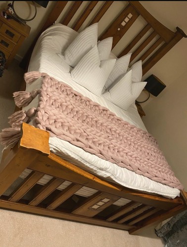 Merino Grey Wool Extra Large Throw Blanket