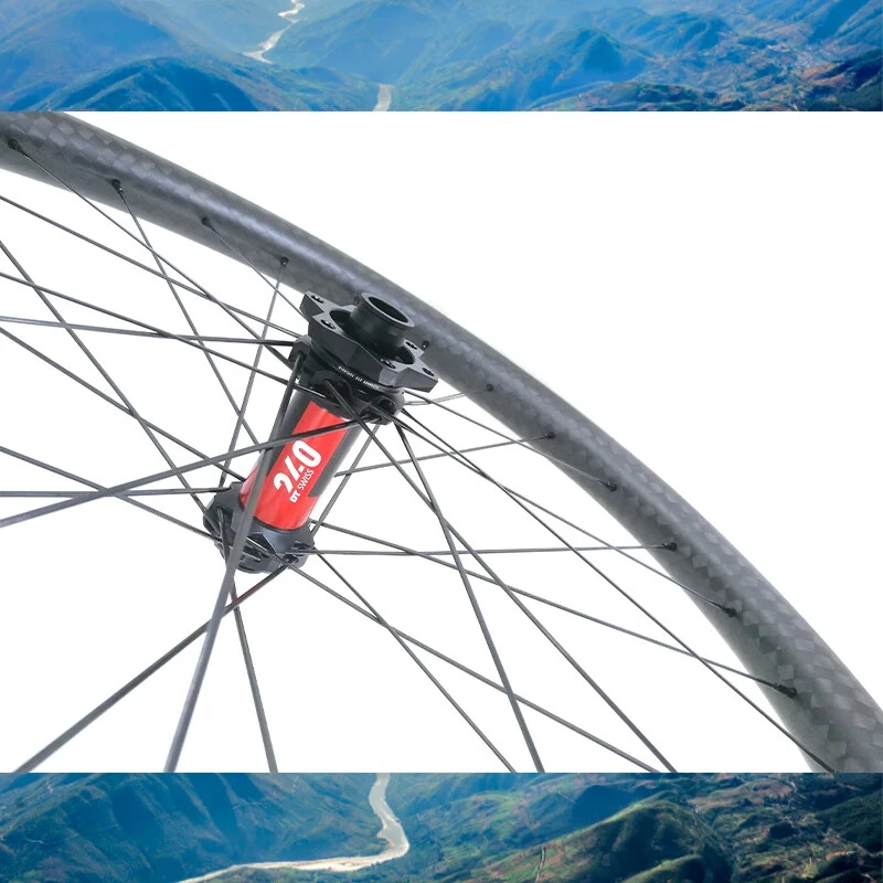 520B 24er MTB XC Bicycle Front Wheel 38X25mm Carbon Rim 28H SWISS DT 240 Hub - Image 3 of 4