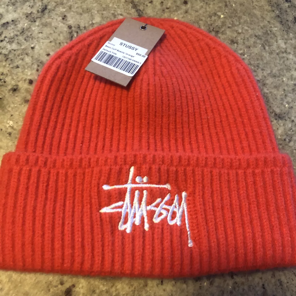 STUSSY BIG STOCK CUFF BEANIE ORANGE OSFM $50+ MSRP