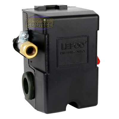 Lefoo Air Compressor Pressure Switch Control Valve 95-125 PSI 4 Port 26A Lefoo Air Compressor Pressure Switch Control Valve 95-125 PSI 4 Port 26A