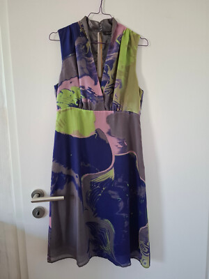 St. Martins Kleid Seidenkleid Seide Bunt Gr. 40 (36-38)