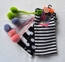 Y2K Youth Little Miss matched leg warmers Blk Wht Halloween Beetlejuice Costume