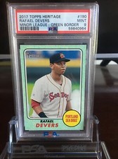 2017 Topps Heritage Minors green border/50 Rafael Devers PSA 9