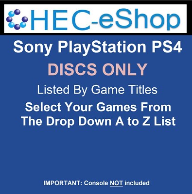 Sony PlayStation 4 PS4 Discs NUR Wählen Sie Ihre Spiele aus der Dropdown-Liste A-Z