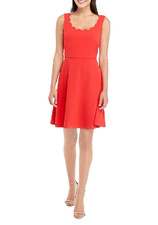 NEW NINE WEST RED CAREER FIR AND FLARE DRESS SIZE 16