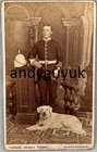 CDV GOLDEN RETRIEVER DOG MILITARY INDIA NURSOO DEWJEE POOPAL ANTIQUE PHOTO