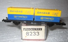 FLEISCHMANN 8233 N PICCOLO DB DANZAS CONTAINER WAGON Ep IV NIB NOS OVP 'A'