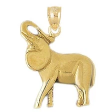 New 14k Yellow Gold Elephant Pendant